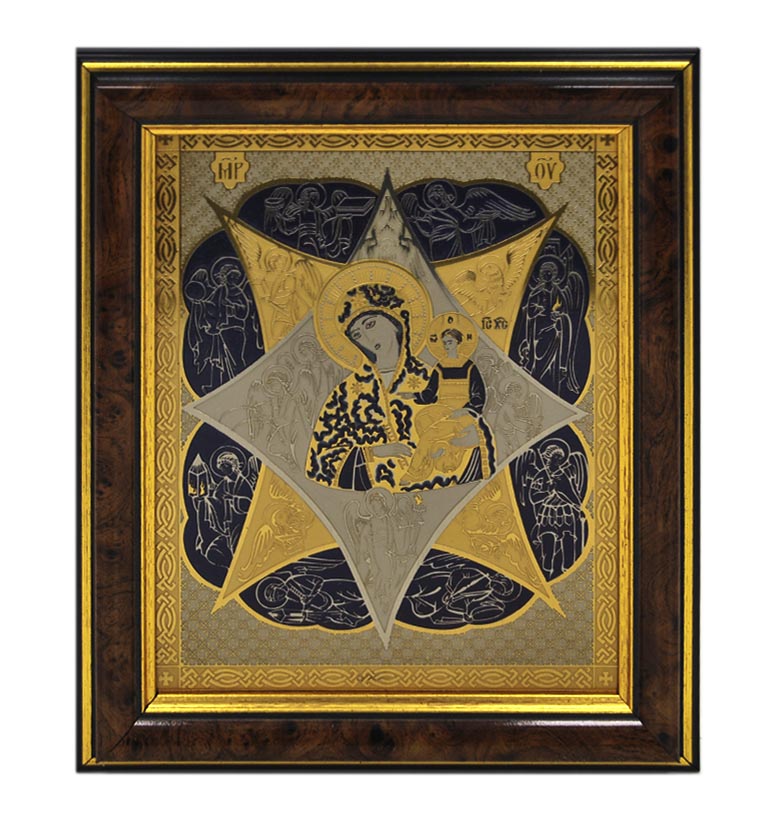 Металлическая икона "Неопалимая Купина"